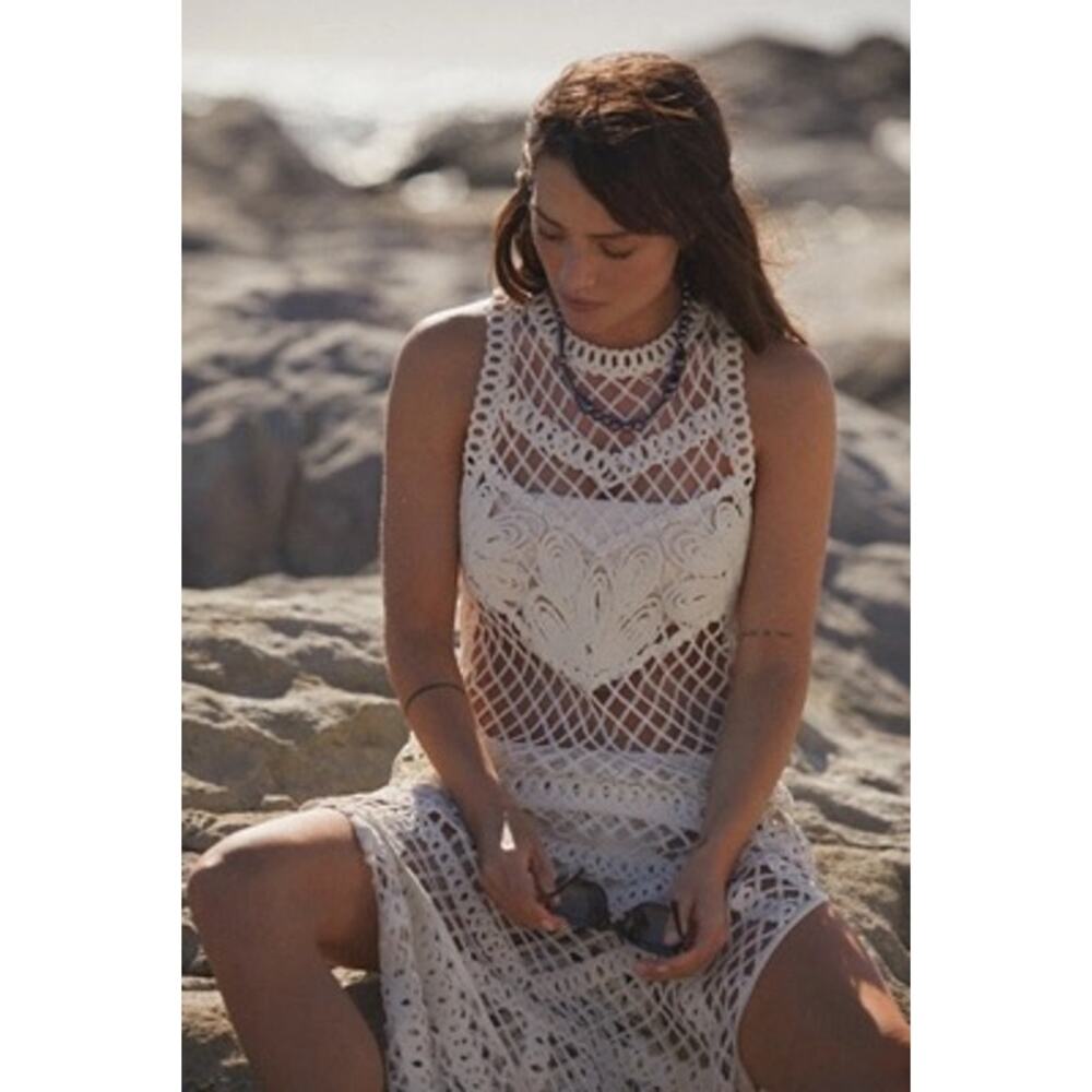 By Anthropologie Crochet Cover-Up Maxi Dress Sold Out NWT One Size